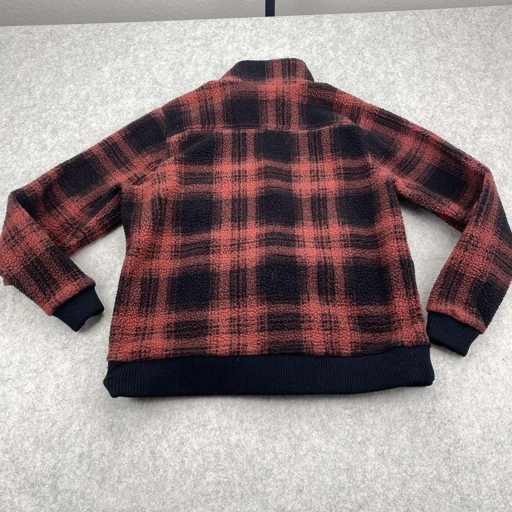 Carhartt Jacket Youth L 12-14 Red Plaid Sherpa Fleece Full Zip Pockets Warm